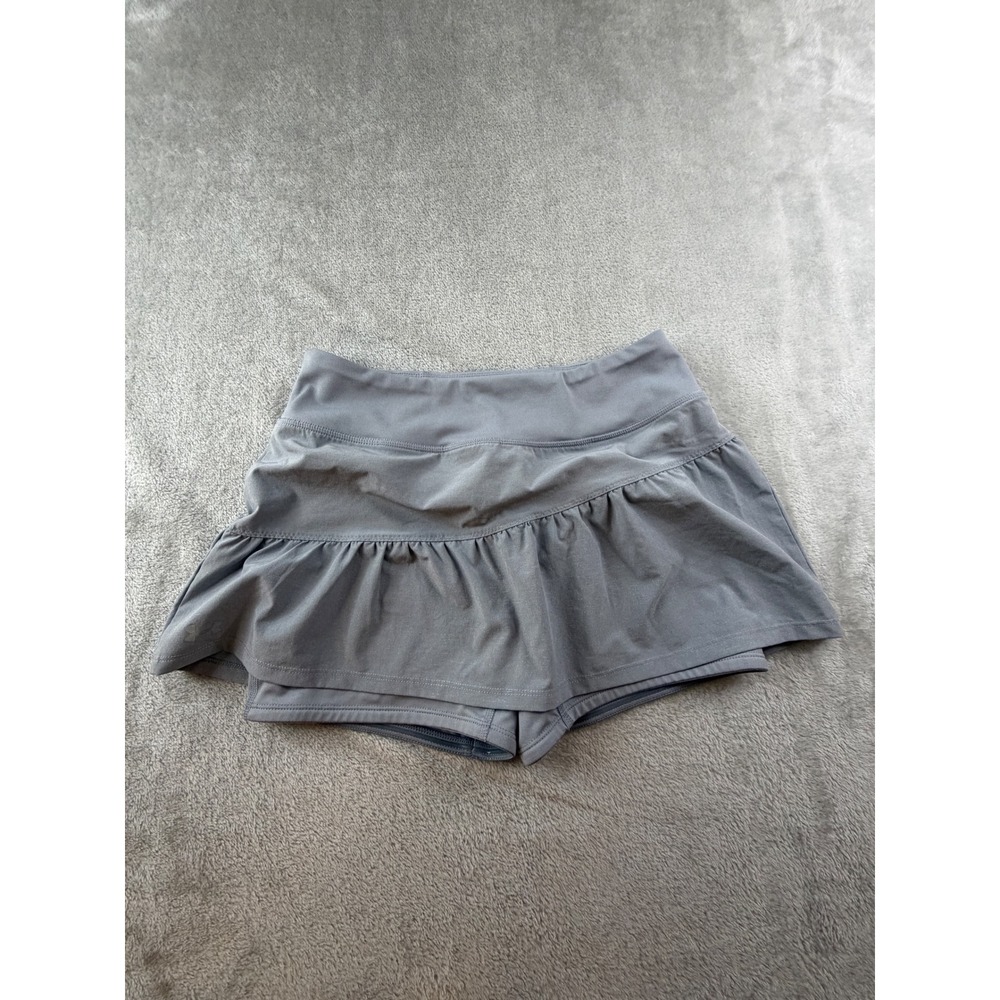 Under Armour Skort Womens Small Gray HeatGear Ruffle Athletic Skirt R1B6